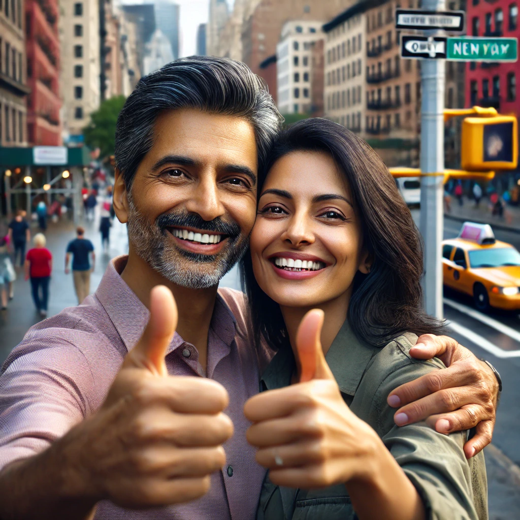 Image of Indian couple in Manhattan booking an appointment at Loving at Your Best Marriage and Couples Counseling.