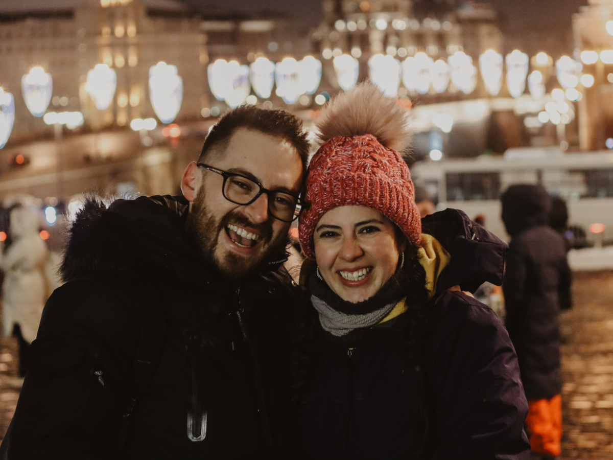 Image of happy couple in NYC after infidelity treatment at Loving at Your Best Marriage and Couples Counseling.